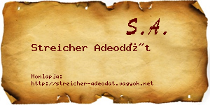 Streicher Adeodát névjegykártya